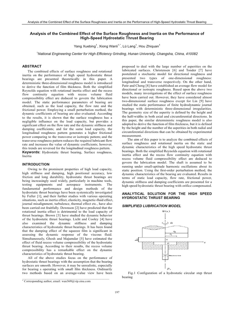 Analysis of The Combined Effect of The Surface Roughness and Inertia On ...