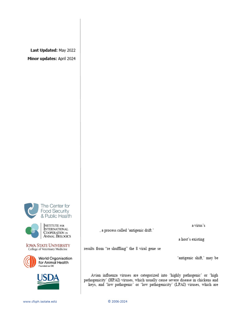 Highly Pathogenic Avian Influenza | PDF | Avian Influenza | Influenza