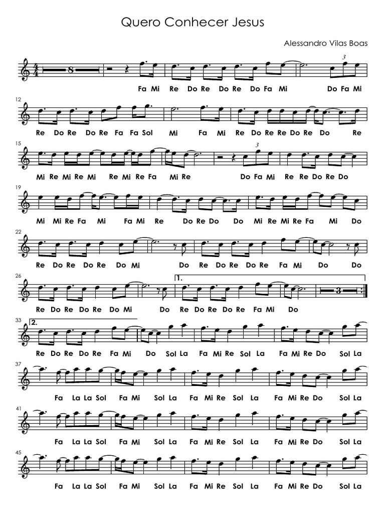 Conhecer Jesus: Letra e Partitura | PDF | Musical Notation | Notation