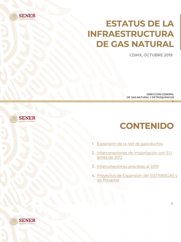 Estatus de Gasoductos Octubre 2019 | PDF | Transporte por tubería ...