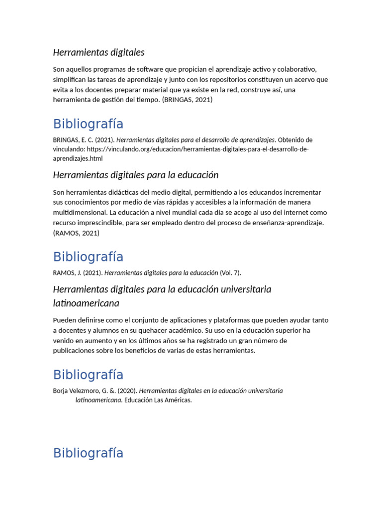 Herramientas digitales para el aprendizaje | PDF