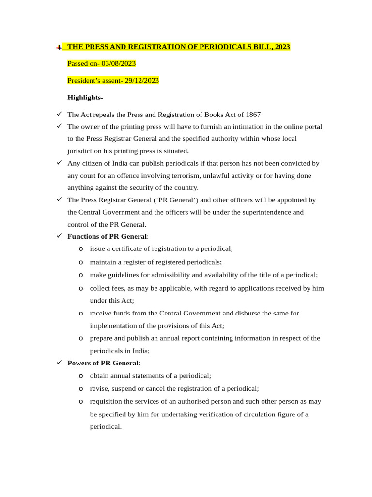 Important Bills Passed in 2023 | PDF | Mediation | Crimes
