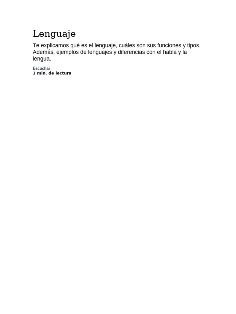 Tipos y funciones del lenguaje humano | PDF | Comunicación | Lingüística