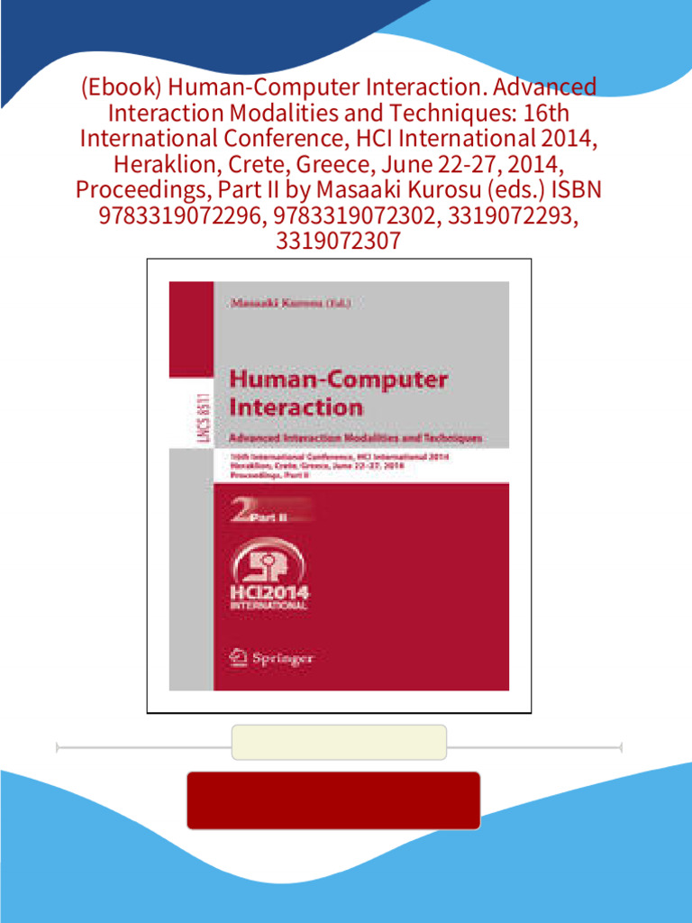 PDF (Ebook) Human-Computer Interaction. Advanced Interaction Modalities ...