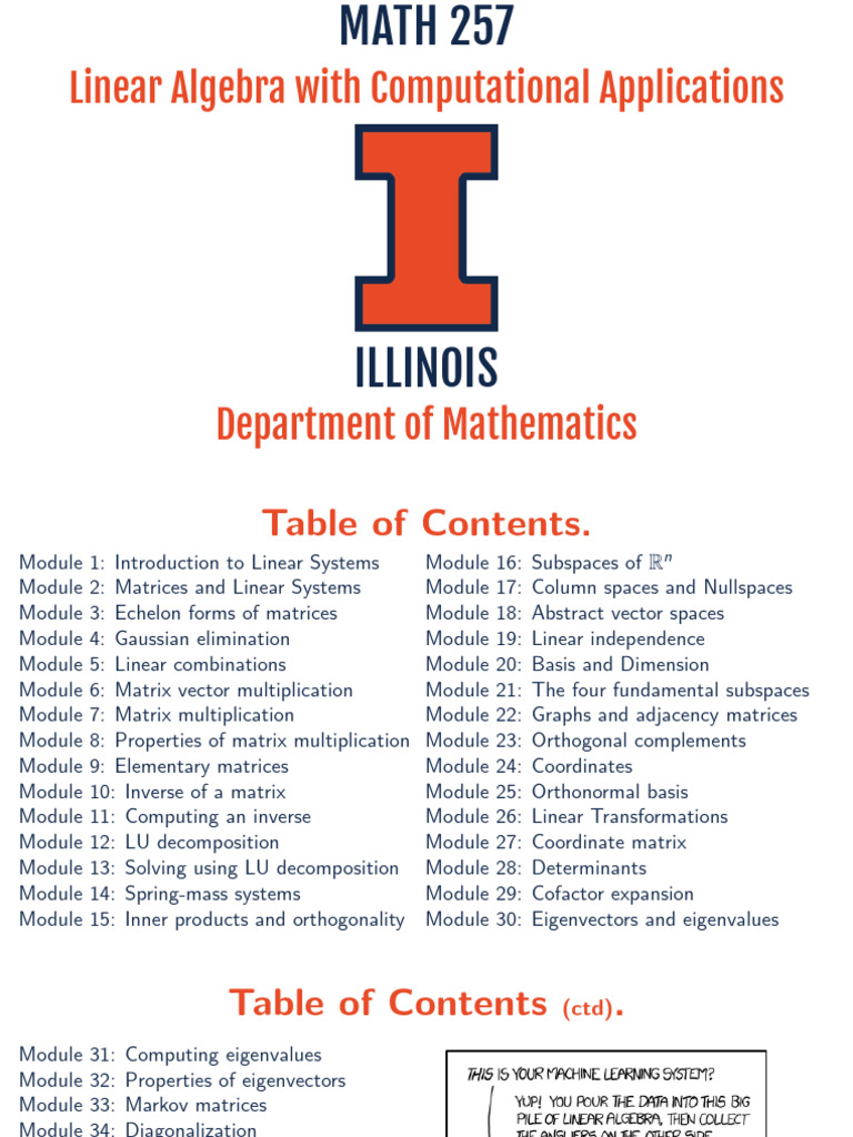 Math 257 Syllabus Overview | PDF | Matrix (Mathematics) | Functions And ...