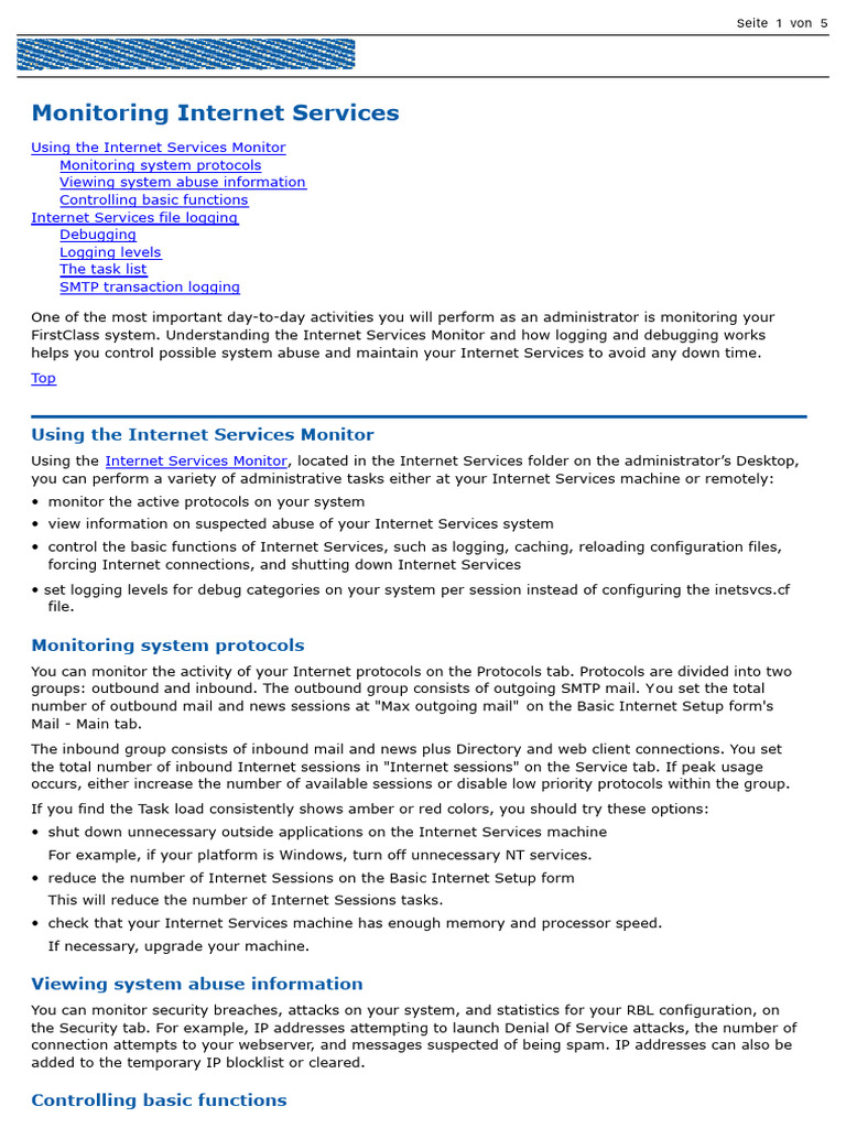 Internet Services Monitoring Guide | PDF | Computer File | Internet