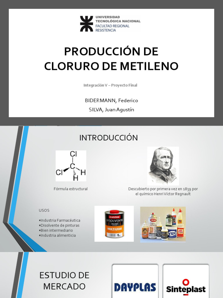 Estructura del Cloruro de Metileno | PDF | Destilación