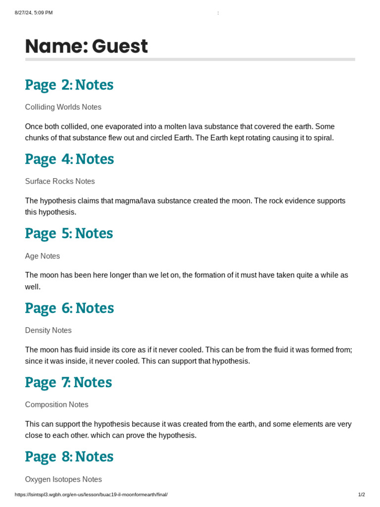 Name: Guest: Page 2: Notes | PDF