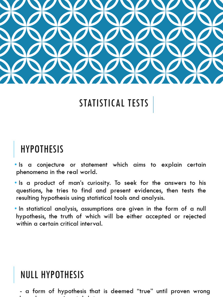 Statistical Tests | PDF | Statistical Significance | Type I And Type Ii ...