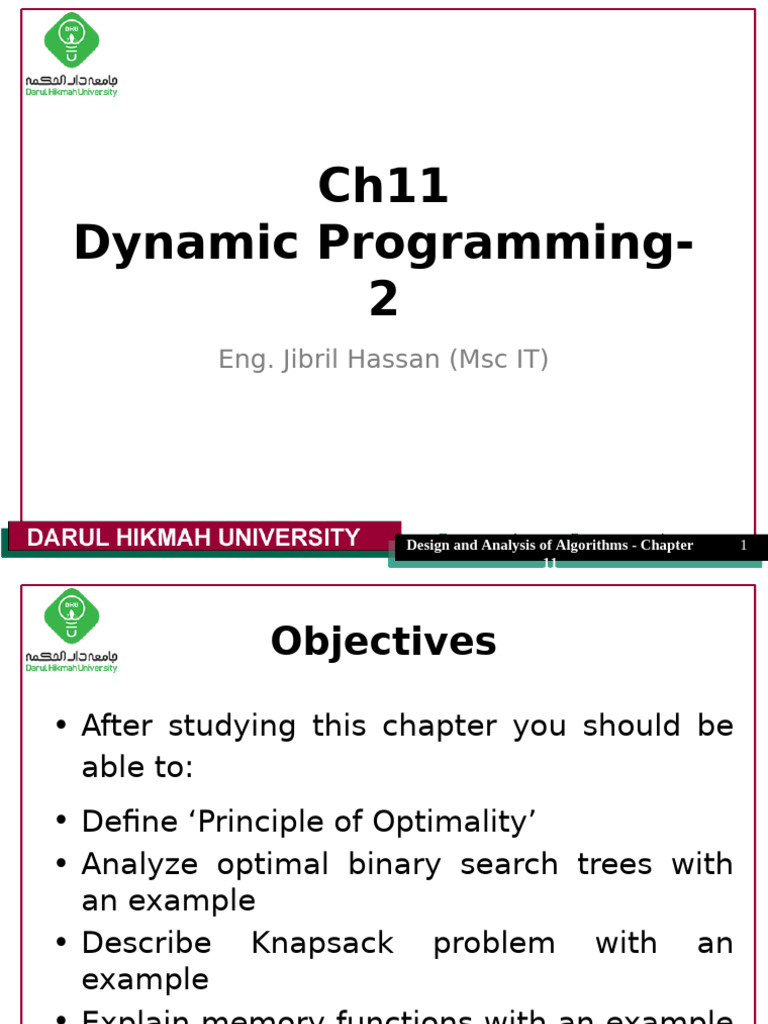Ch11 Dynamic Programming2 | PDF | Dynamic Programming | Mathematical ...