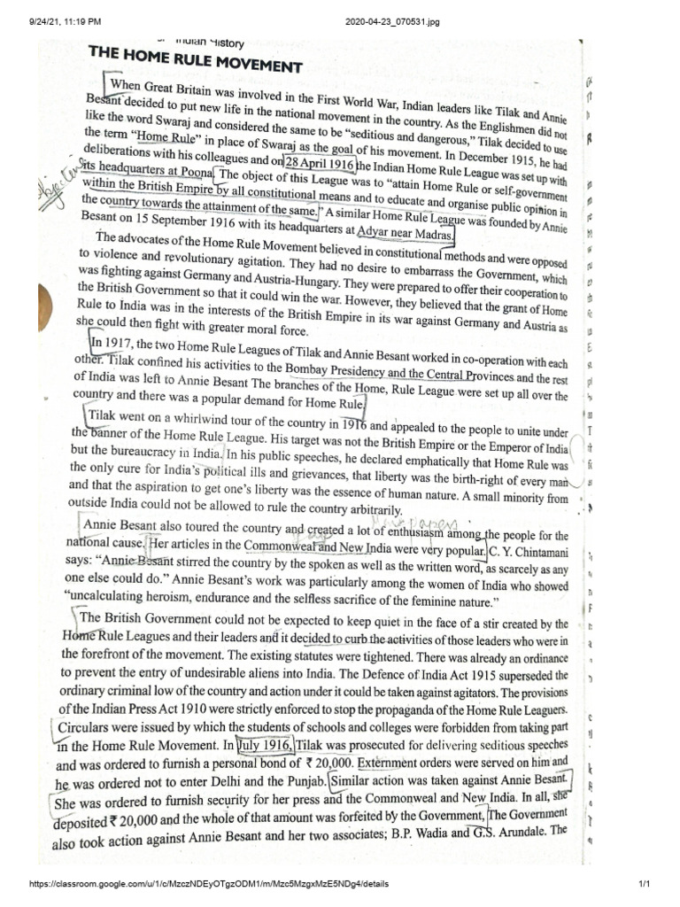 First World War Home Rule Movement Lukow Session ..1 | PDF