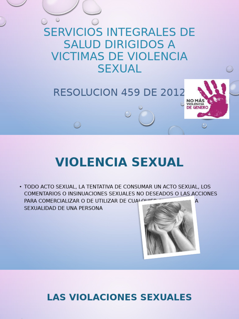 SERVICIOS INTEGRALES DE SALUD DIRIGIDOS A VICTIMAS DE VIOLENCIA | PDF ...