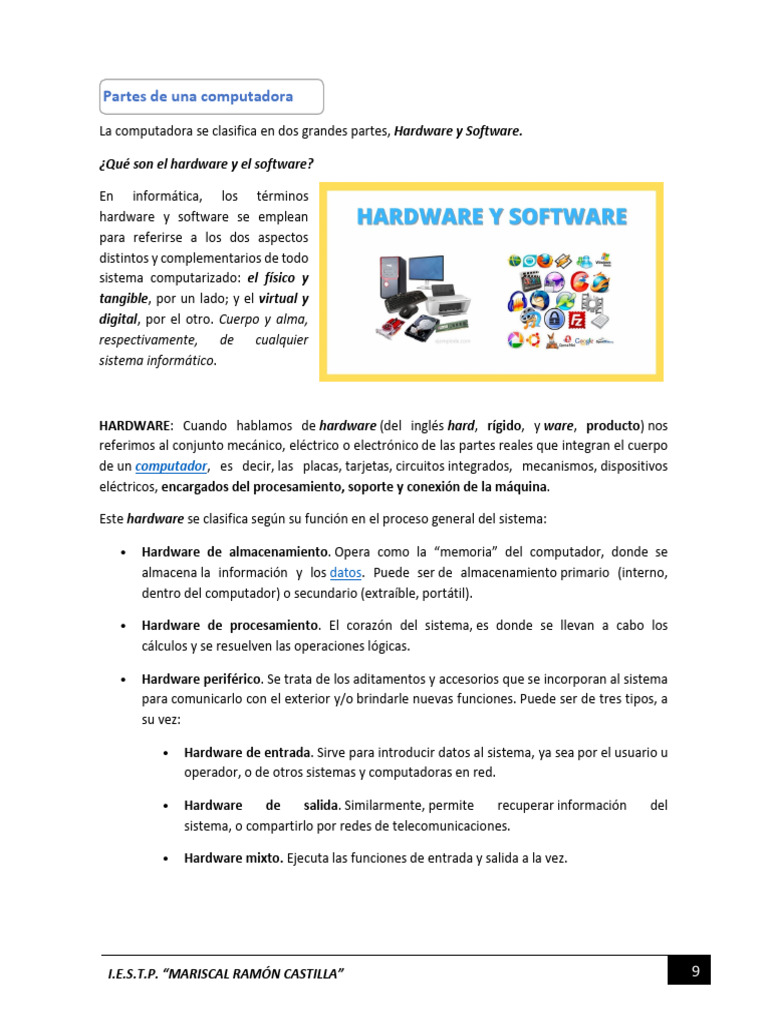 Partes y Funciones de la Computadora | PDF | Hardware de la computadora ...