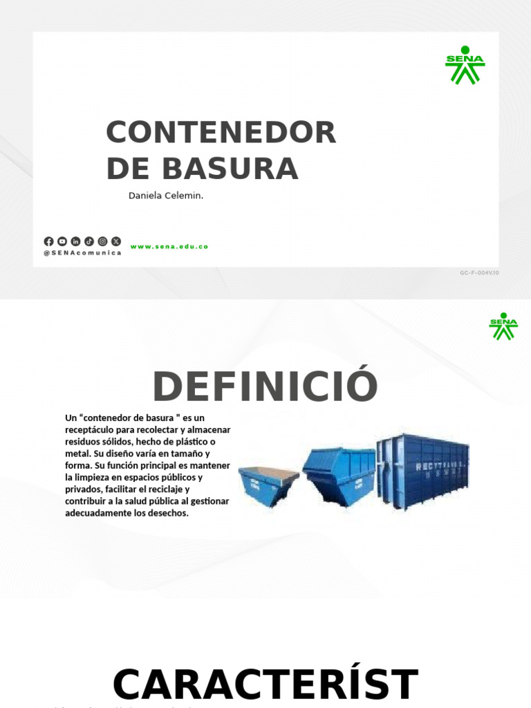 Contenedor de Basura | PDF | Residuos | Reciclaje