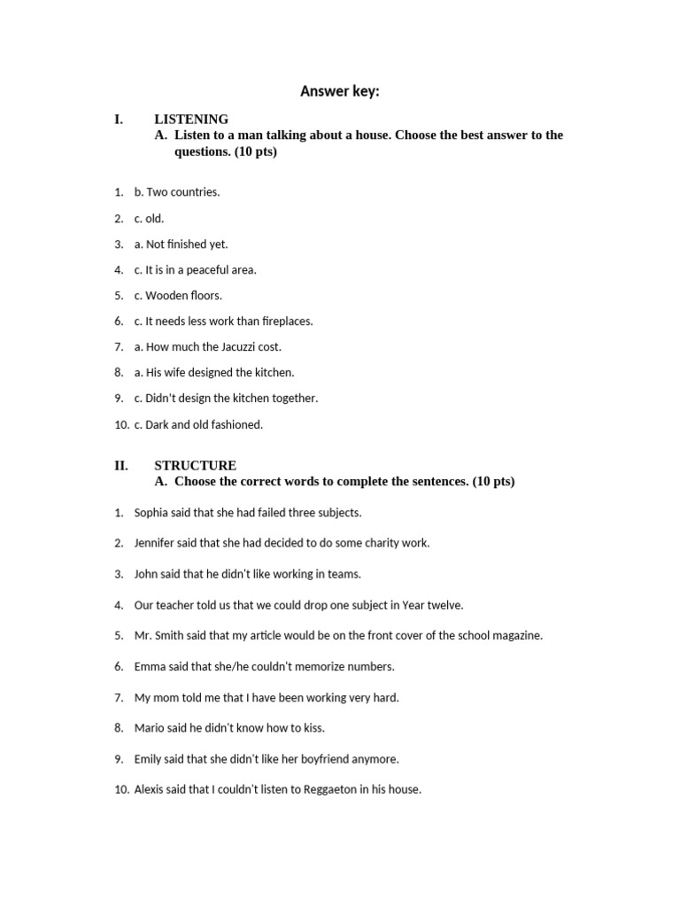 Answer Key B2 Pdf