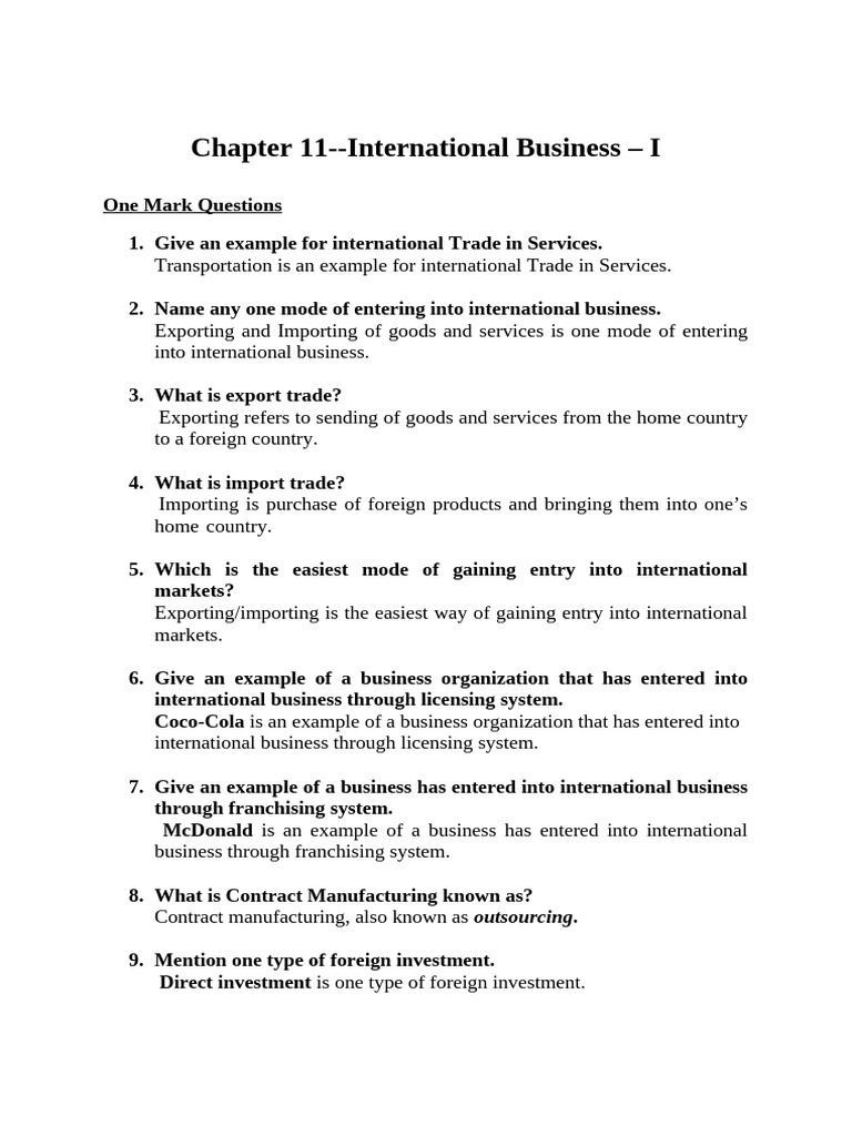 International Business Entry Modes Explained | PDF | Joint Venture ...
