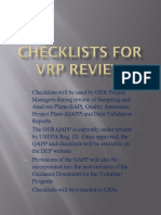 Checklists For QA Plan