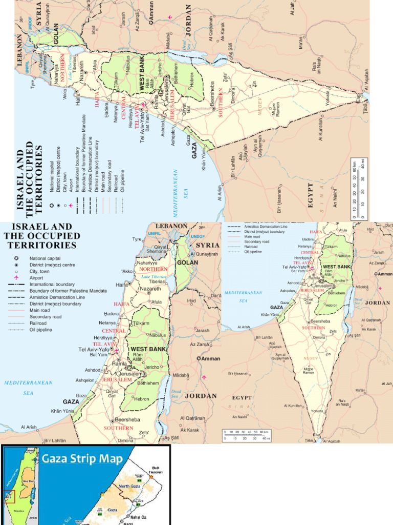 Gaza Strip Map with Cities and Towns | PDF