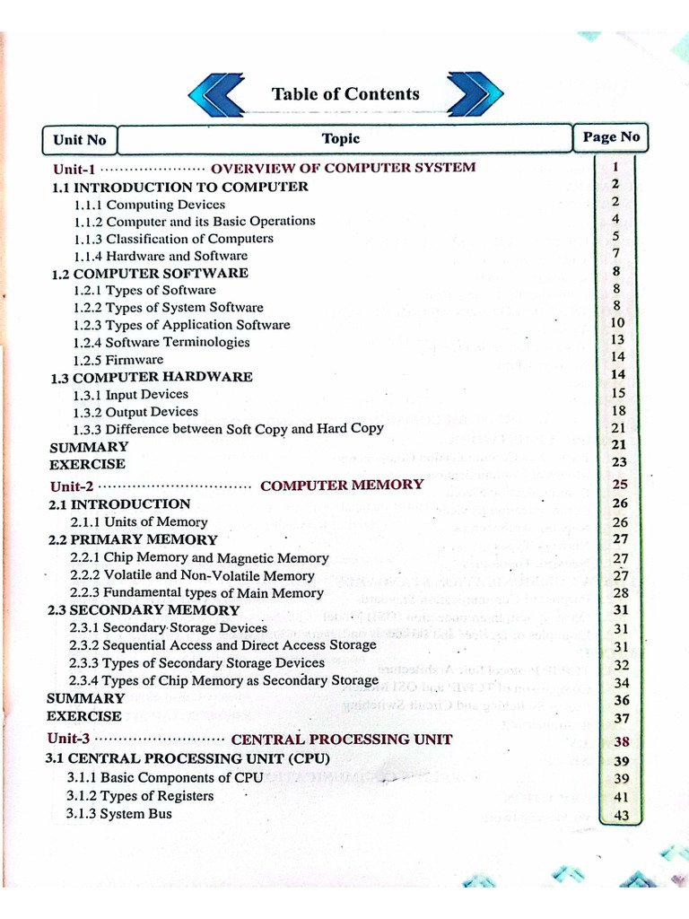 CS 1 Contents | PDF