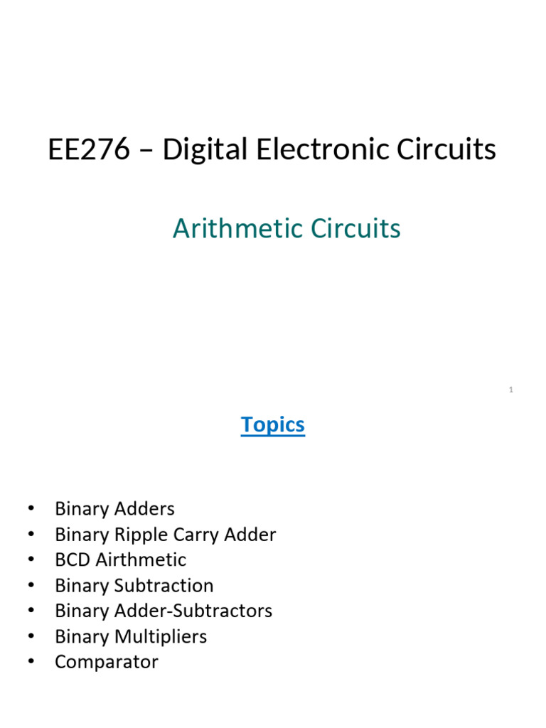 Airthematic Circuits | PDF | Subtraction | Computer Architecture