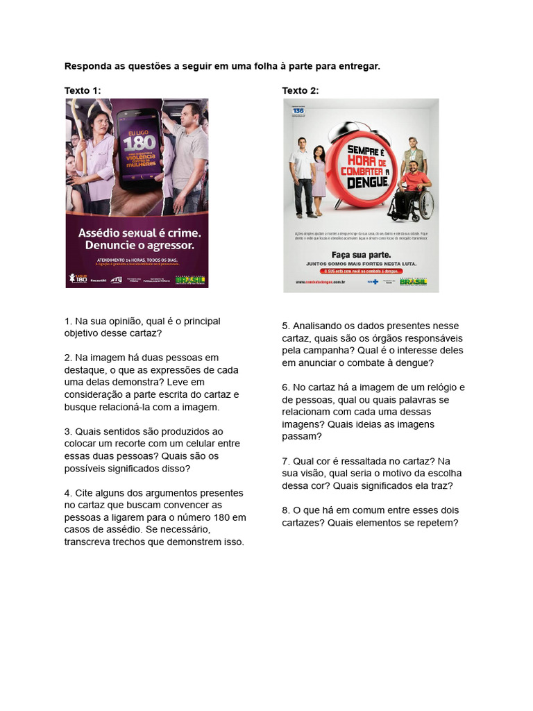 Cartazes - Questões | PDF | Imagem, image size:768x1024