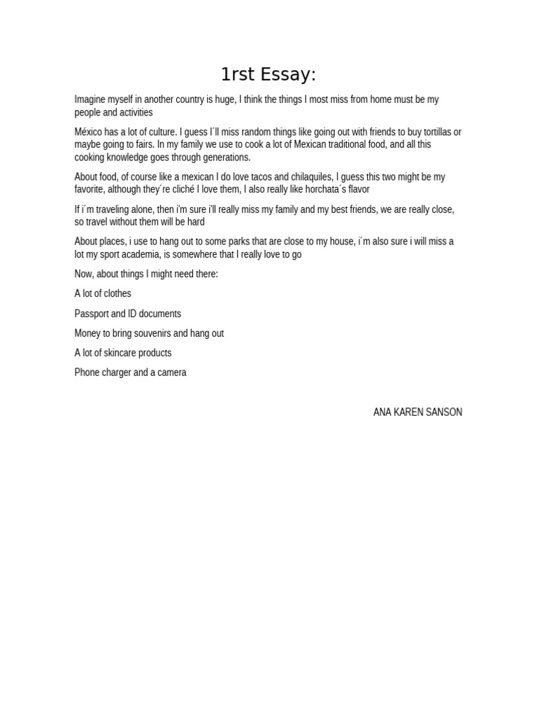 English Essay Example | PDF