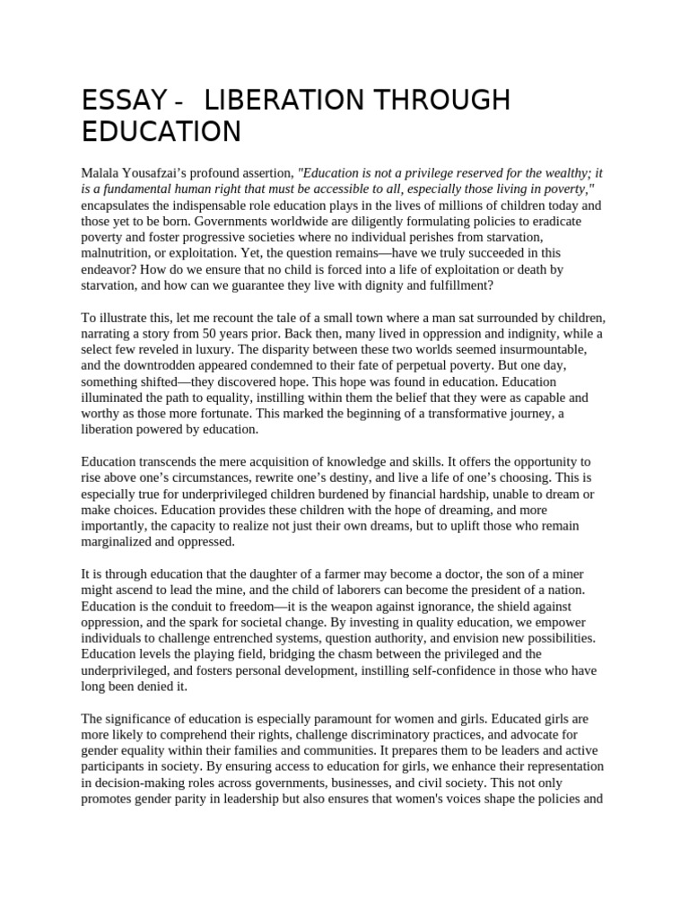 Education as Liberation for Children | PDF