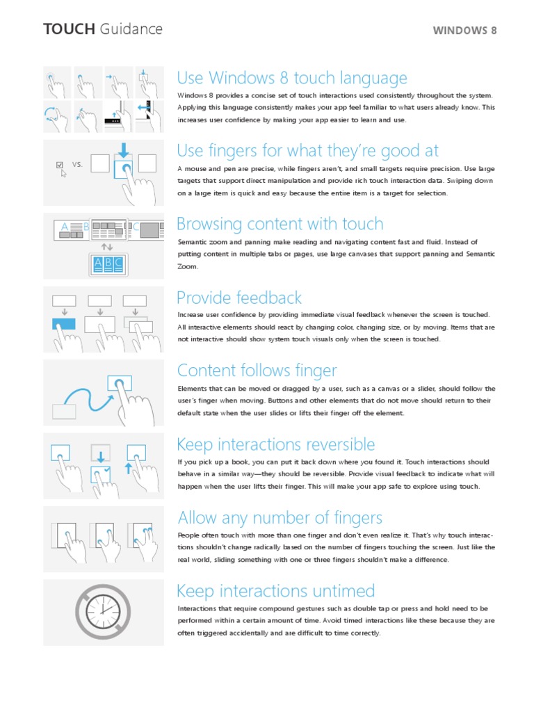 Windows 8 Touch Guidance Pdf