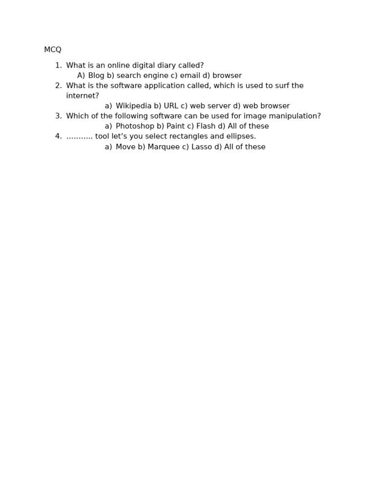 Basic Computer Knowledge Quiz | PDF