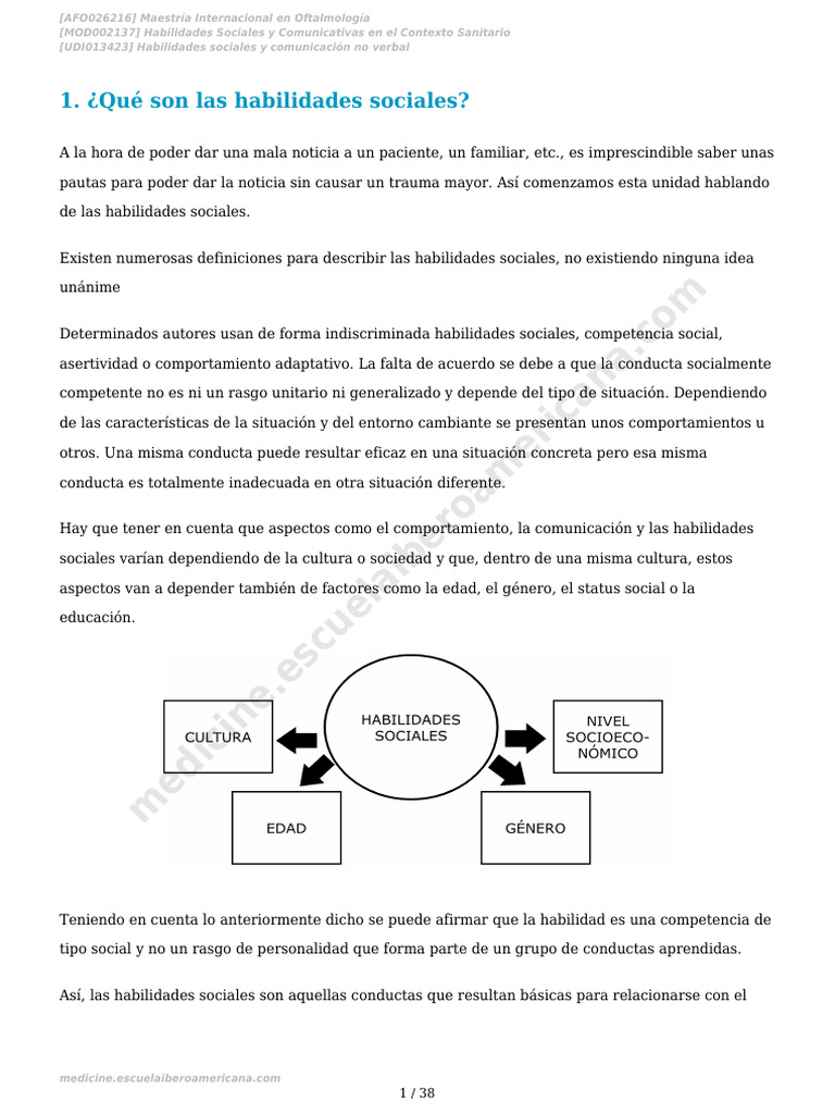 Habilidades Sociales y Comunicación No Verbal - 092019 | PDF ...