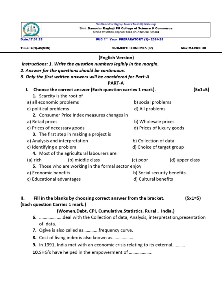 Puc 1st Year Preparatory 17 01 2024 R Narayan Pdf Cost Of Living