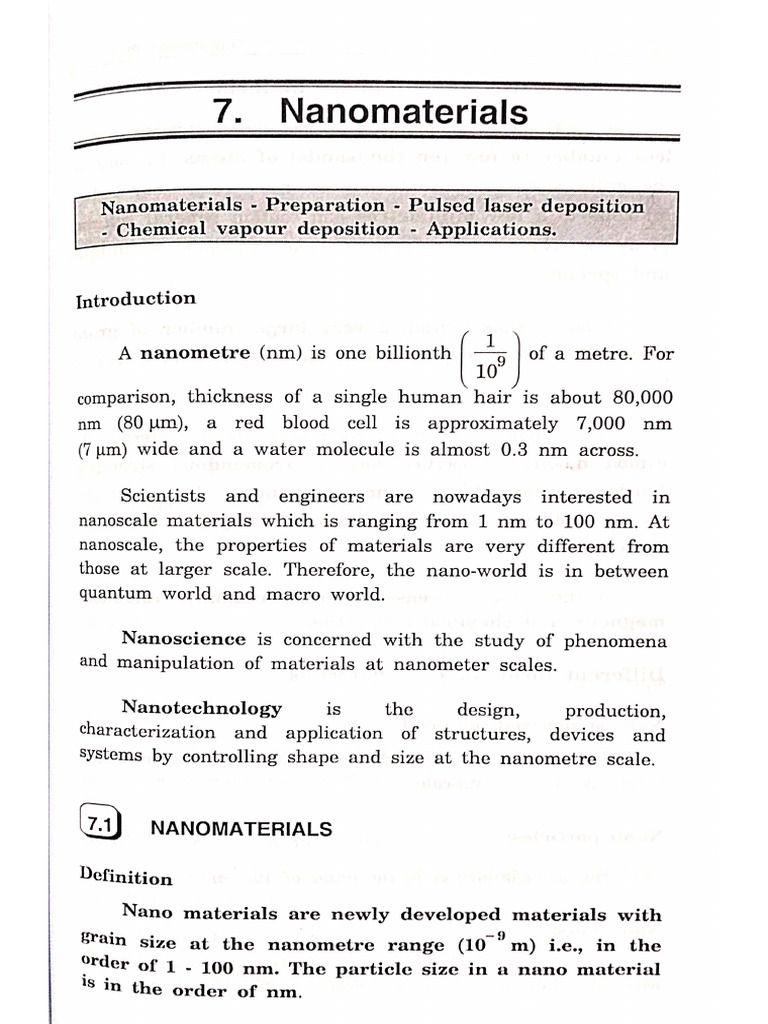 Nano Materials Notess | PDF