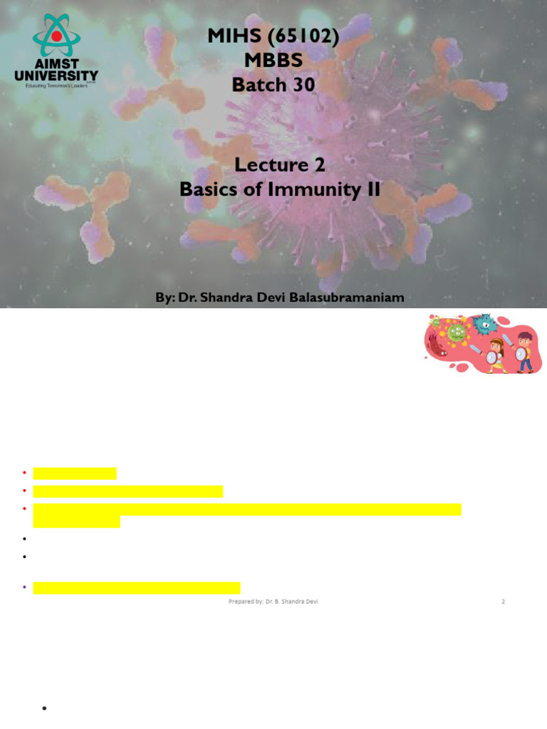 Basics of Immunity II | PDF | Immune System | Immunogenicity