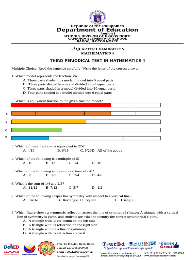 3rd PERIODICAL TEST 2024 2025 MATH | PDF | Triangle | Geometry