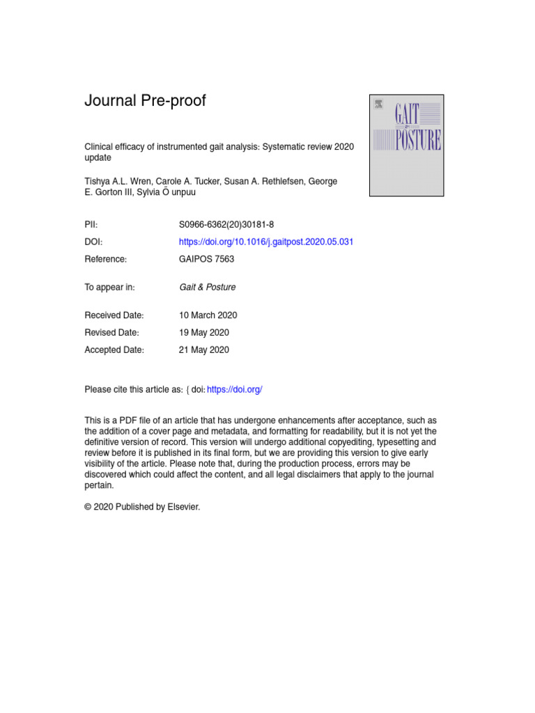 Clinical Efficacy of Instrumented Gait Analysis | PDF | Evidence Based ...