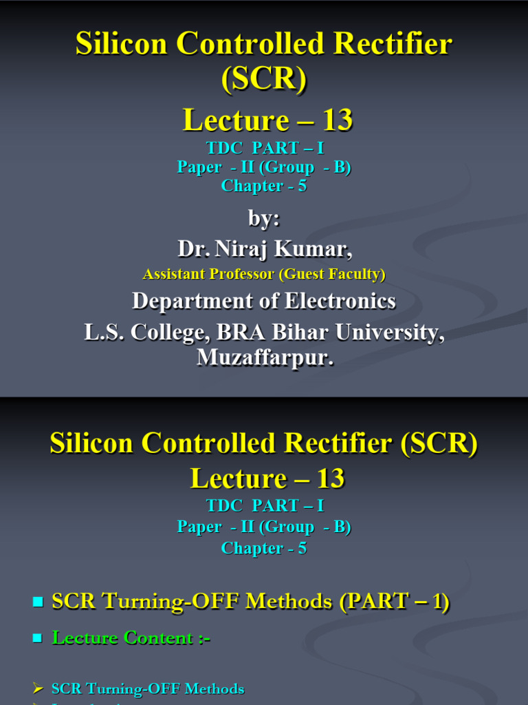 SCR Commutation Methods Explained | PDF | Electrical Engineering ...