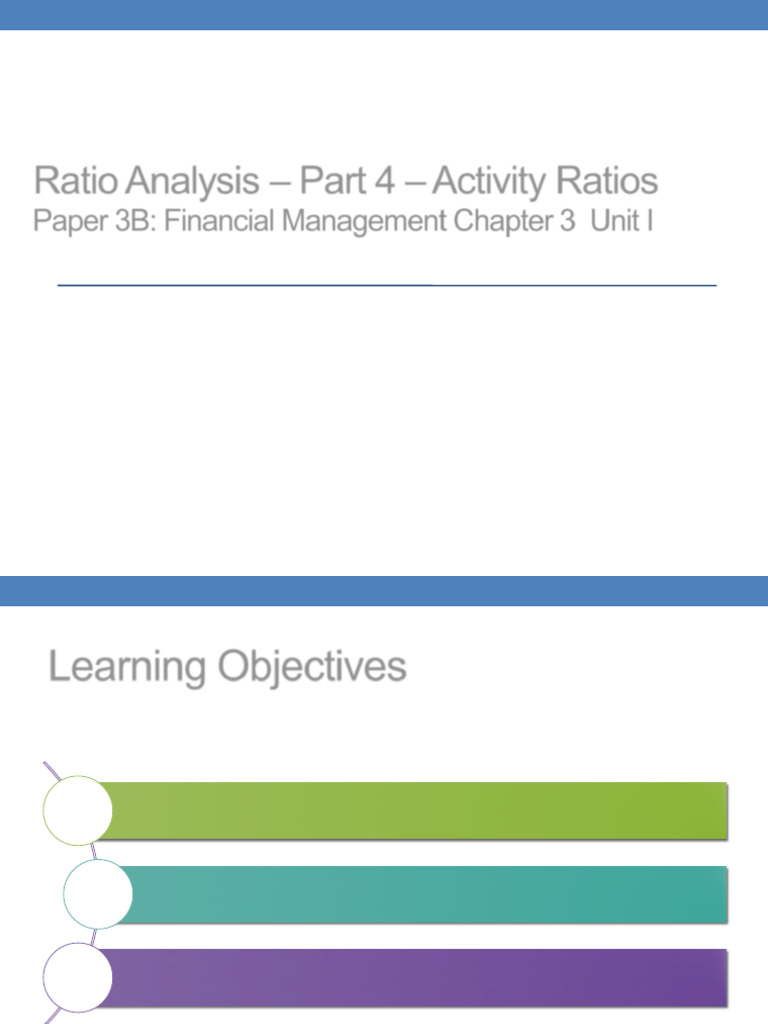 Activity Ratios | PDF | Finance & Money Management | Credit