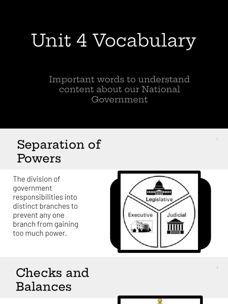 National Gov Unit 4 Vocab Pdf