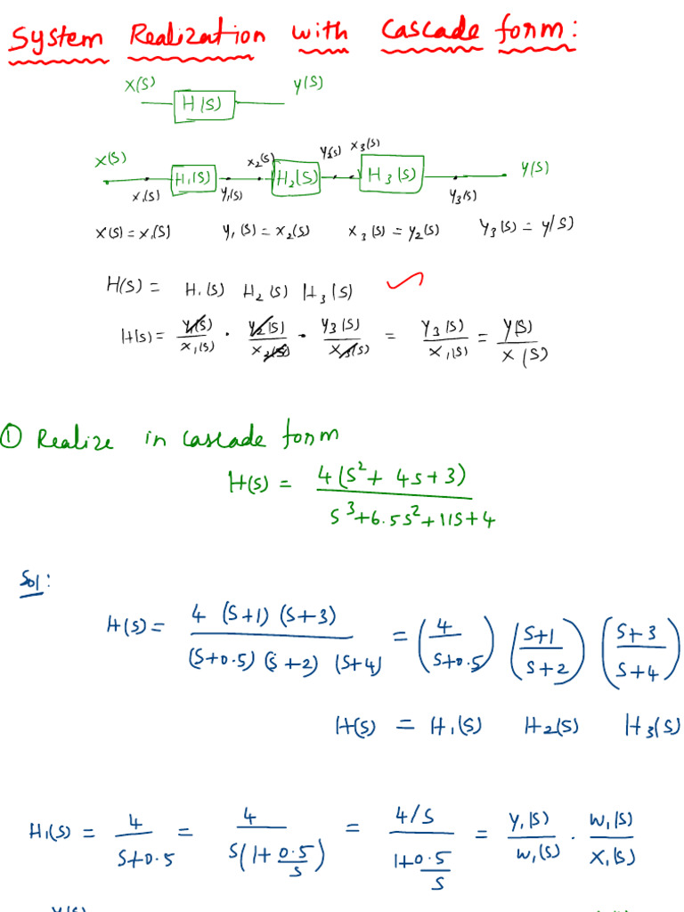 3.10 Cascade and Parallel Form Realization | PDF