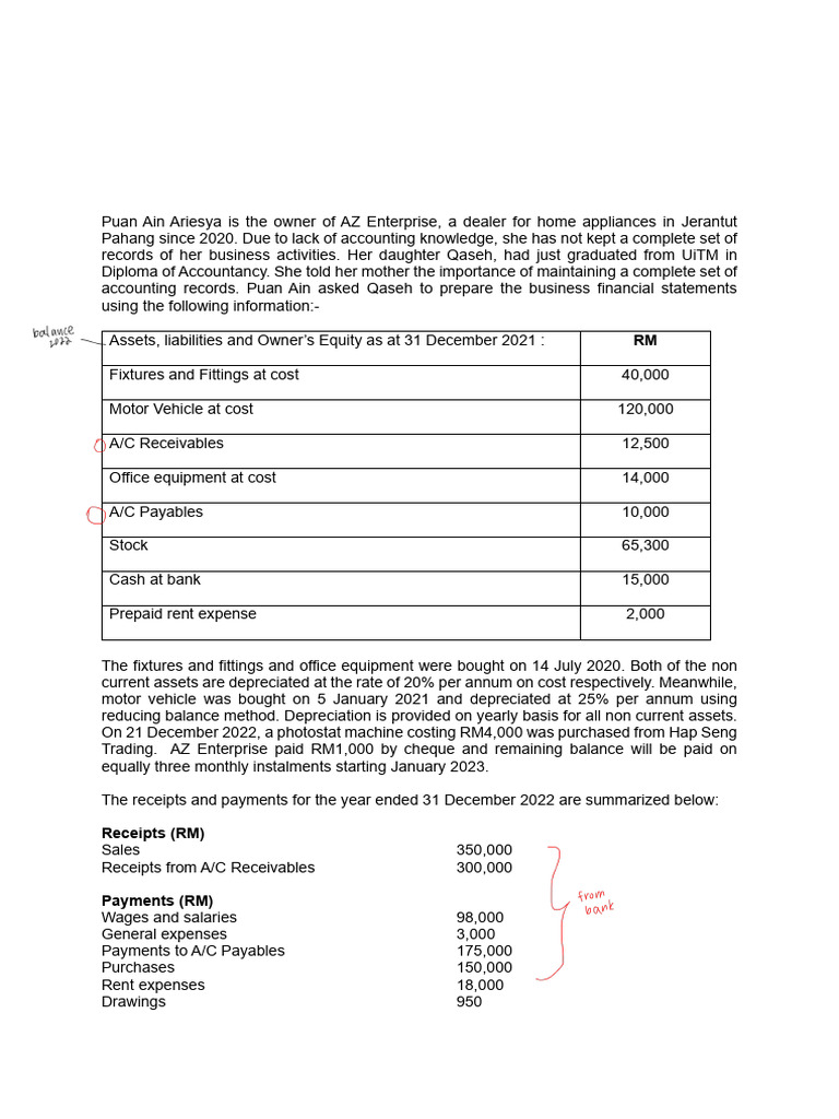 Financial Accounting: Incomplete Records Analysis | PDF | Expense ...