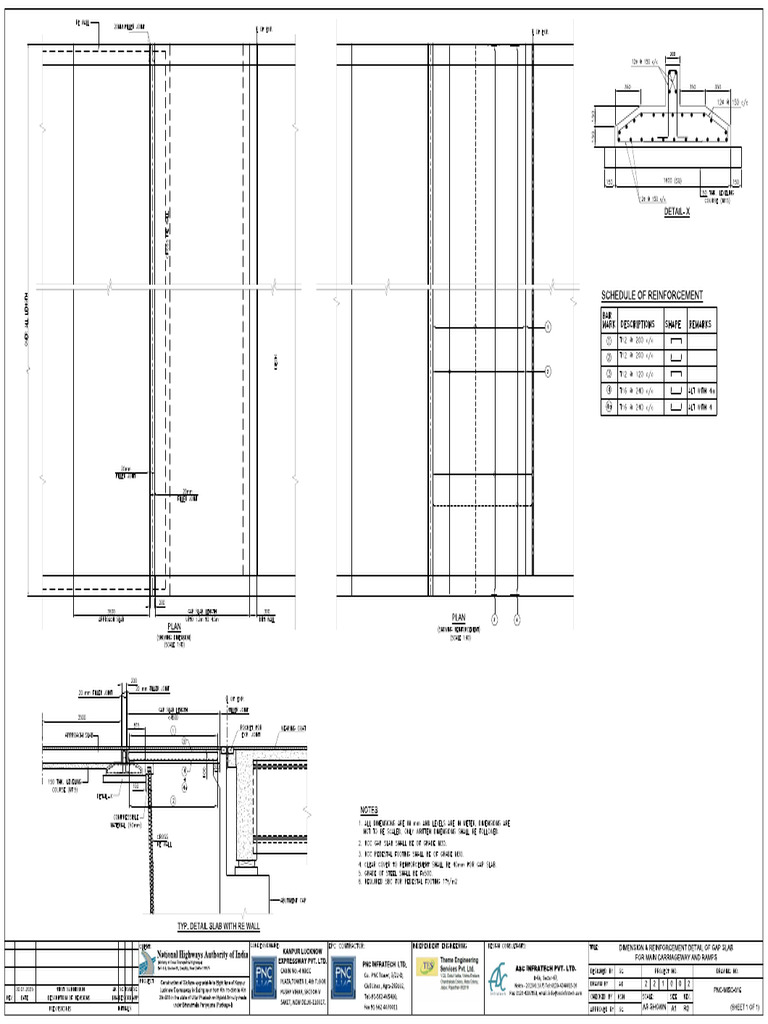 Pnc-Misc-016 - Dimension & Reinforcement Detail of Gap Slab For Main ...