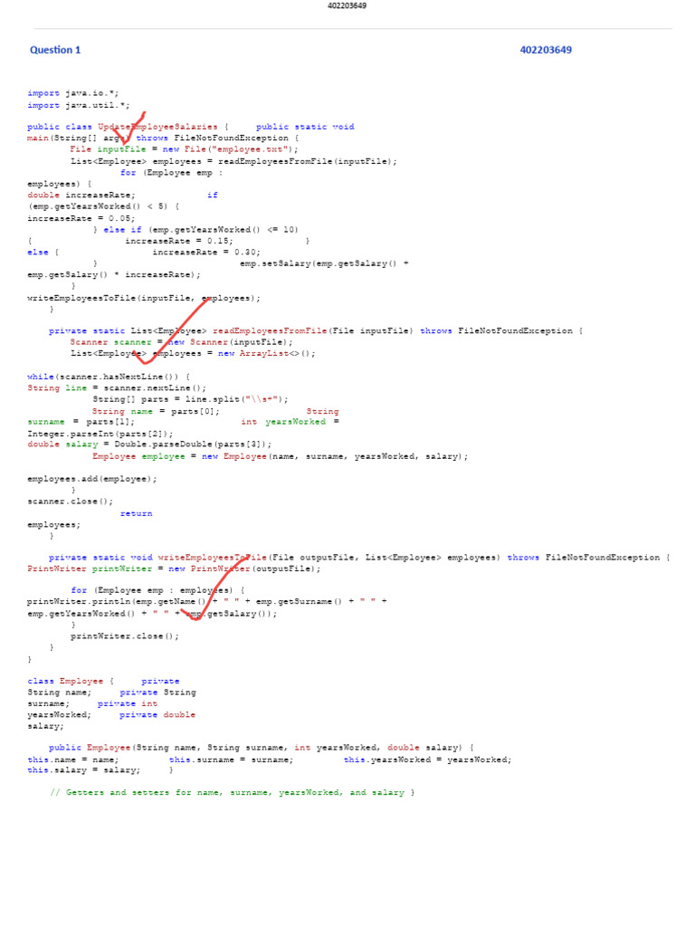 Java Employee Salary Update Program | PDF | Object Oriented Programming ...