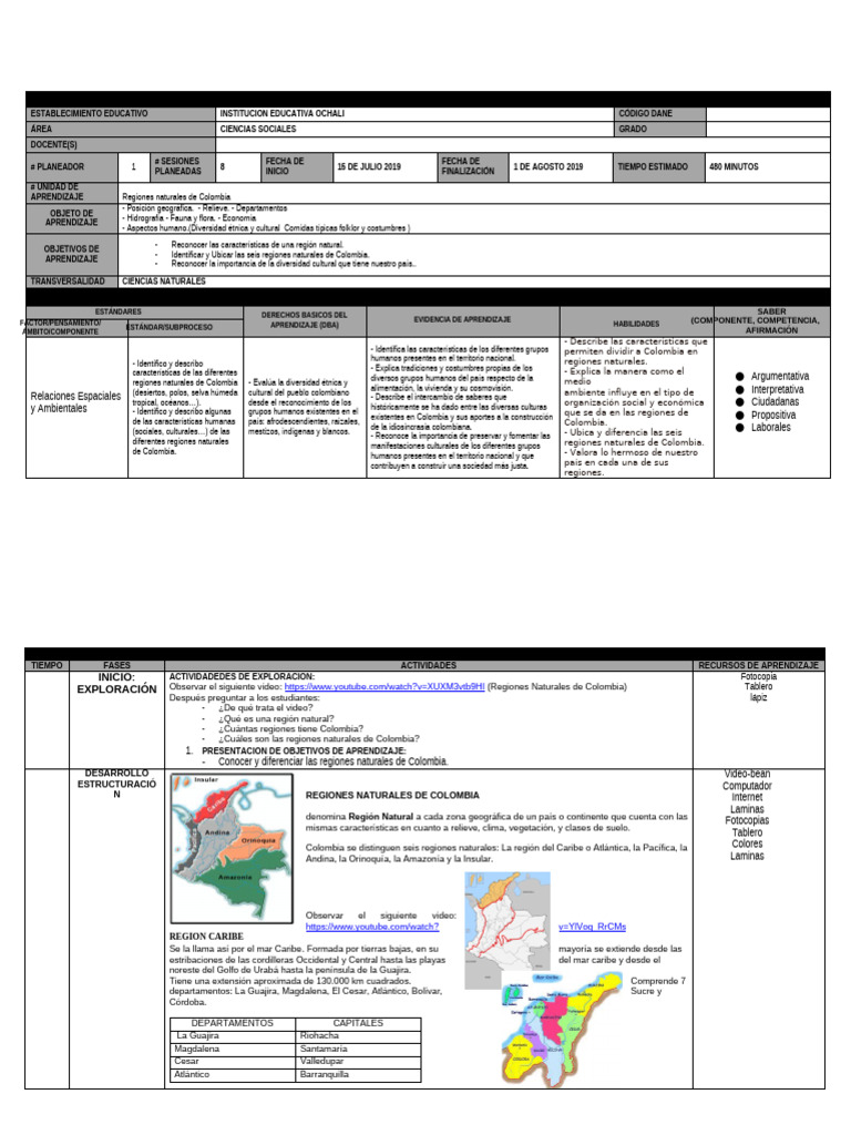 Regiones Naturales de Colombia | PDF | Colombia