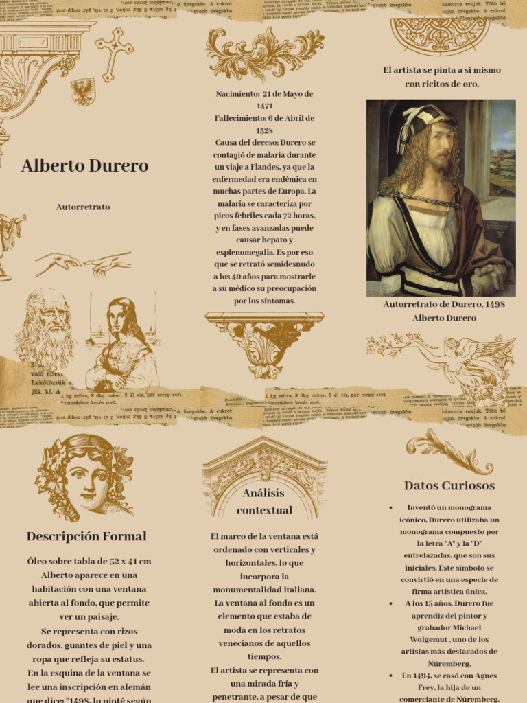 Vida y obra de Alberto Durero | PDF | Albrecht Dürer | Arte de retrato, image size:768x1024