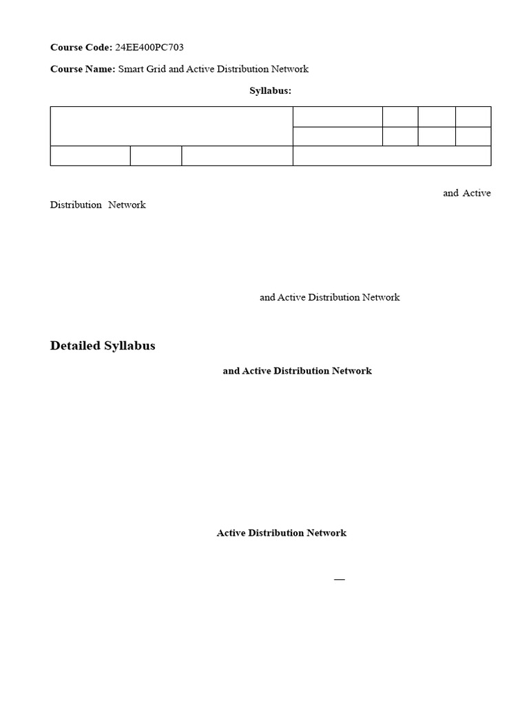 Course-3 Smart Grid and Active Distribution Network | PDF | Smart Grid ...