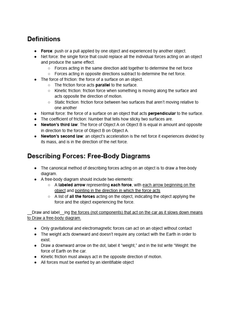 AP Physics C - Mechanics - Unit 2 | PDF | Force | Friction