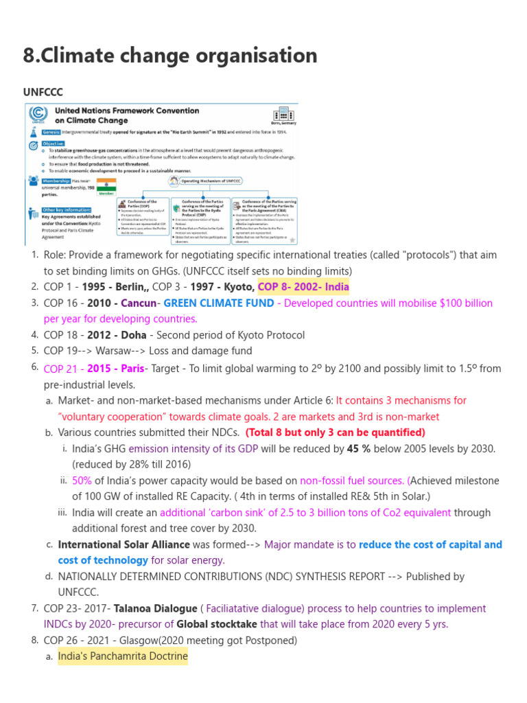 UNFCCC Climate Change Framework Overview | PDF | United Nations ...