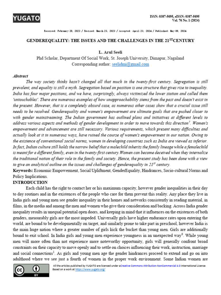 Gender Equality Challenges in India | PDF | P Value