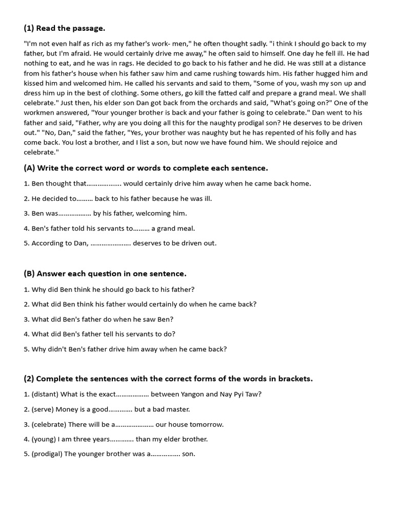 unit 6 english class 10 exercise