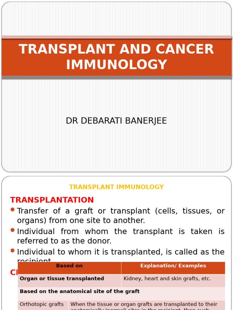 Transplant Immunology and Rejection Types | PDF | Transplant Rejection ...